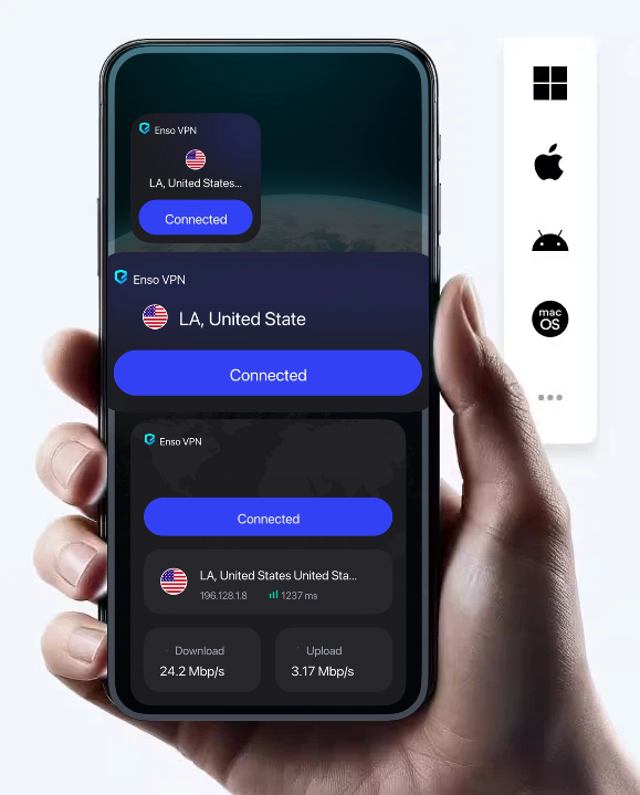 EnsoVPN mobile app interface